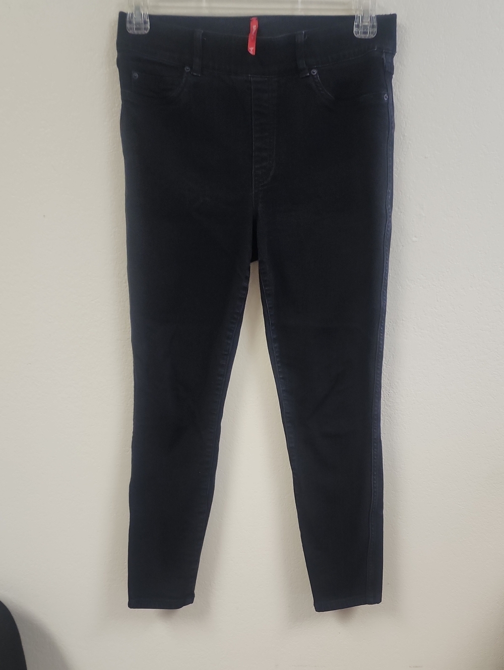 SPANX  Ankle Skinny Jeans Mid-Rise Pull-On Stretch Black Size L